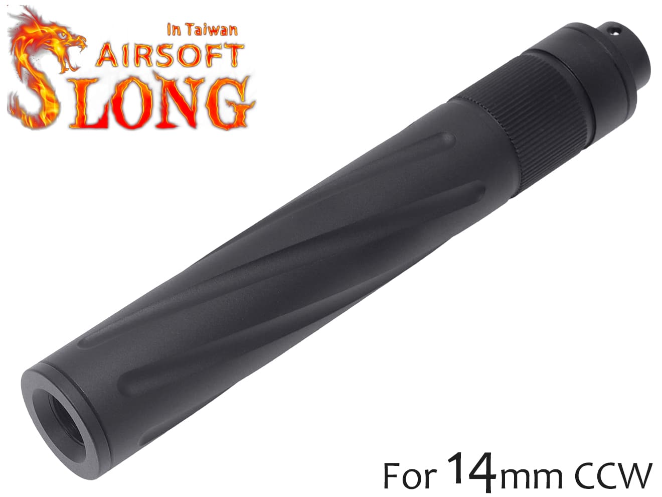 SLONG AIRSOFT 14mm逆ネジ スリムサプレッサー スパイラルフルート【ゆうパケット可】