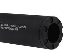 SLONG AIRSOFT ワイドホール ショートサプレッサー for 14mmCCW BK [デザイン：ディンプル / マーキング / スパイラルフルート / フルート]
