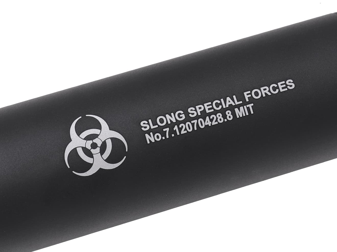 SLONG AIRSOFT ワイドホール ショートサプレッサー for 14mmCCW BK [デザイン：ディンプル / マーキング / スパイラルフルート / フルート]
