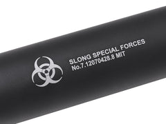 SLONG AIRSOFT ワイドホール ショートサプレッサー for 14mmCCW BK [デザイン：ディンプル / マーキング / スパイラルフルート / フルート]