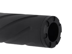 SLONG AIRSOFT ワイドホール ショートサプレッサー for 14mmCCW BK [デザイン：ディンプル / マーキング / スパイラルフルート / フルート]