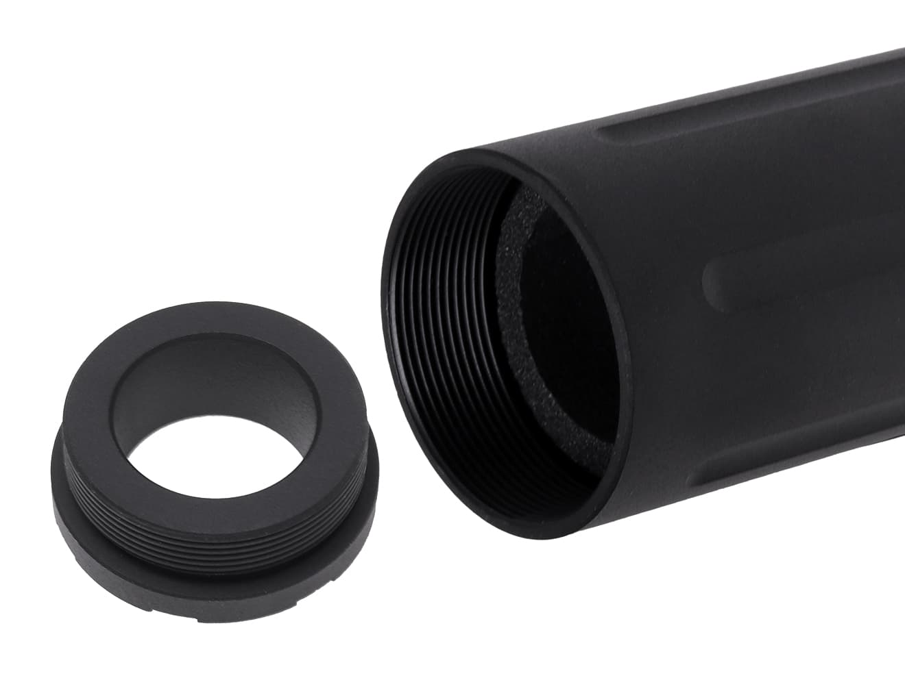 SLONG AIRSOFT ワイドホール ショートサプレッサー for 14mmCCW BK [デザイン：ディンプル / マーキング / スパイラルフルート / フルート]