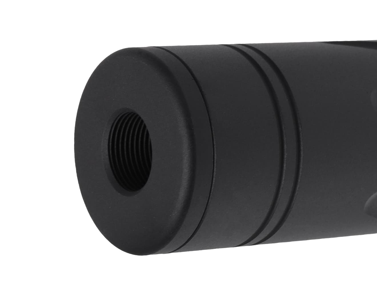 SLONG AIRSOFT ワイドホール ミドルサプレッサー for 14mmCCW BK [デザイン：ディンプル / マーキング / スパイラルフルート / フルート]