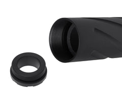 SLONG AIRSOFT ワイドホール ミドルサプレッサー for 14mmCCW BK [デザイン：ディンプル / マーキング / スパイラルフルート / フルート]