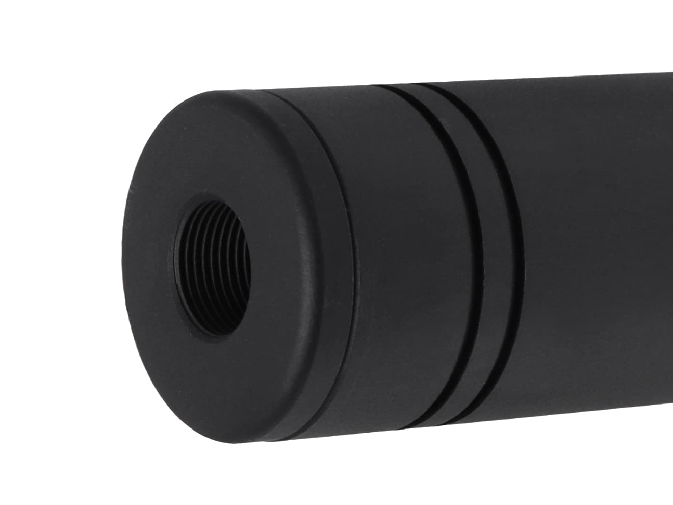 SLONG AIRSOFT ワイドホール ミドルサプレッサー for 14mmCCW BK [デザイン：ディンプル / マーキング / スパイラルフルート / フルート]
