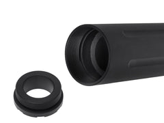 SLONG AIRSOFT ワイドホール ミドルサプレッサー for 14mmCCW BK [デザイン：ディンプル / マーキング / スパイラルフルート / フルート]