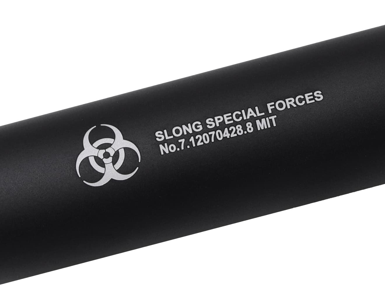 SLONG AIRSOFT ワイドホール ロングサプレッサー for 14mmCCW BK [デザイン：ディンプル / マーキング / スパイラルフルート / フルート]