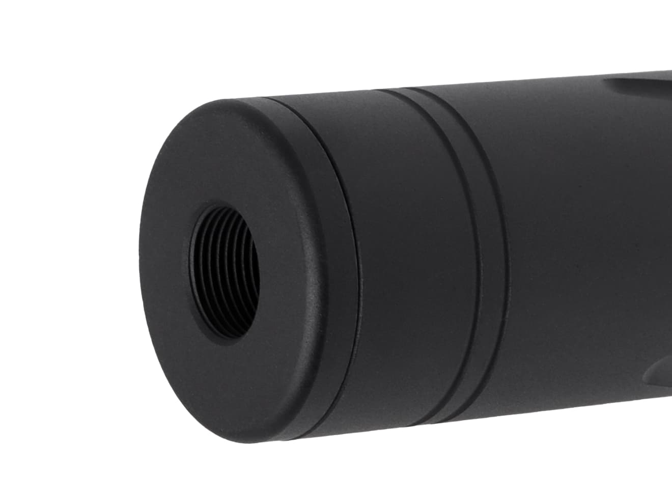 SLONG AIRSOFT ワイドホール ロングサプレッサー for 14mmCCW BK [デザイン：ディンプル / マーキング / スパイラルフルート / フルート]