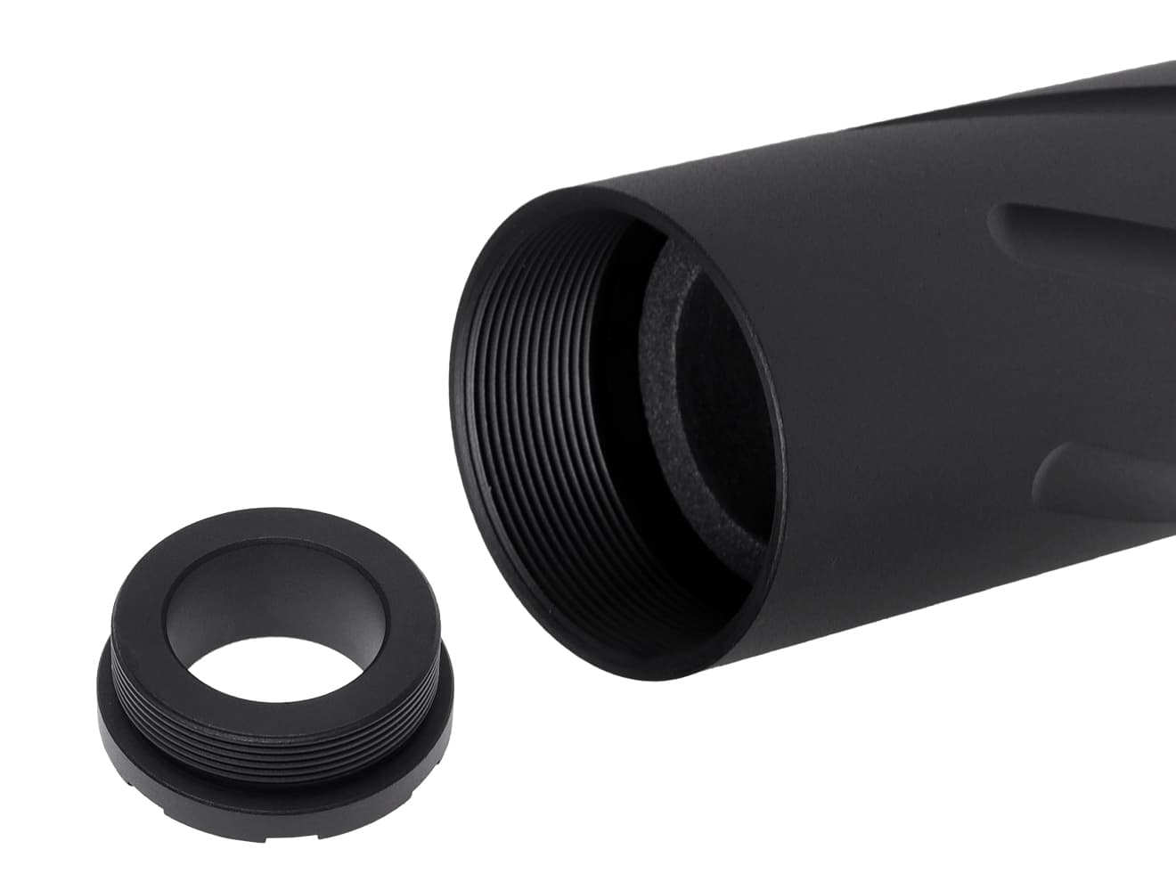 SLONG AIRSOFT ワイドホール ロングサプレッサー for 14mmCCW BK [デザイン：ディンプル / マーキング / スパイラルフルート / フルート]