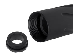 SLONG AIRSOFT ワイドホール ロングサプレッサー for 14mmCCW BK [デザイン：ディンプル / マーキング / スパイラルフルート / フルート]