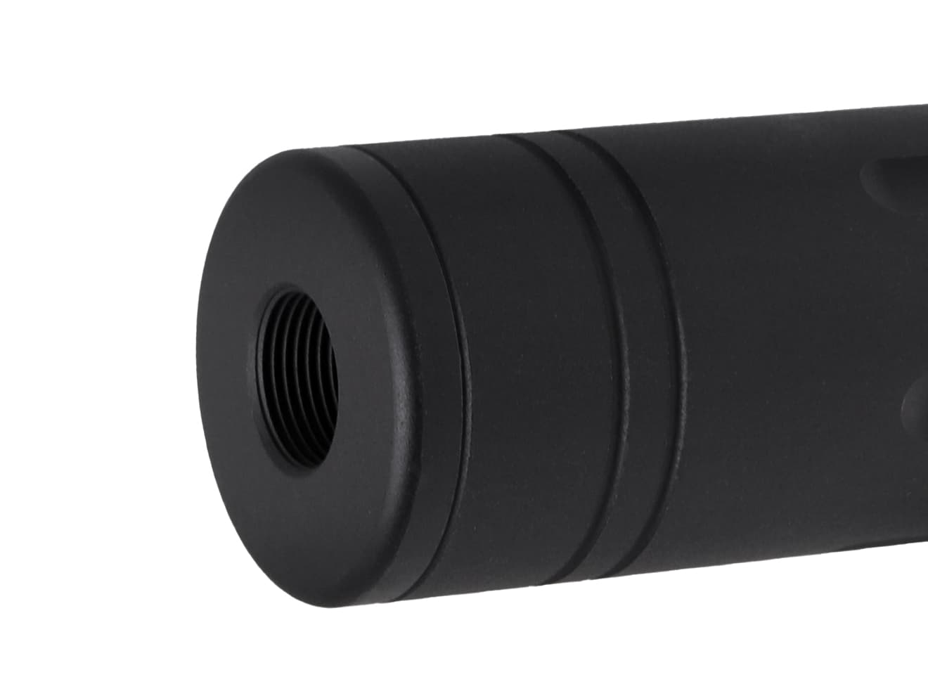 SLONG AIRSOFT ワイドホール ロングサプレッサー for 14mmCCW BK [デザイン：ディンプル / マーキング / スパイラルフルート / フルート]