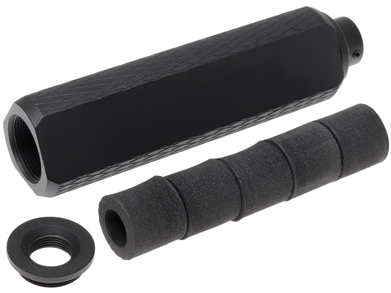 SLONG AIRSOFT 35mm*128mm アルミCNC サプレッサー for 14mmCCW [タイプ：A / B / C / D / E]