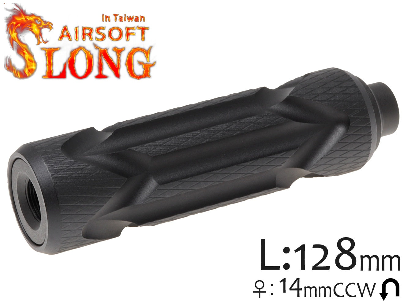 SLONG AIRSOFT 35mm*128mm アルミCNC サプレッサー for 14mmCCW [タイプ：A / B / C / D / E]