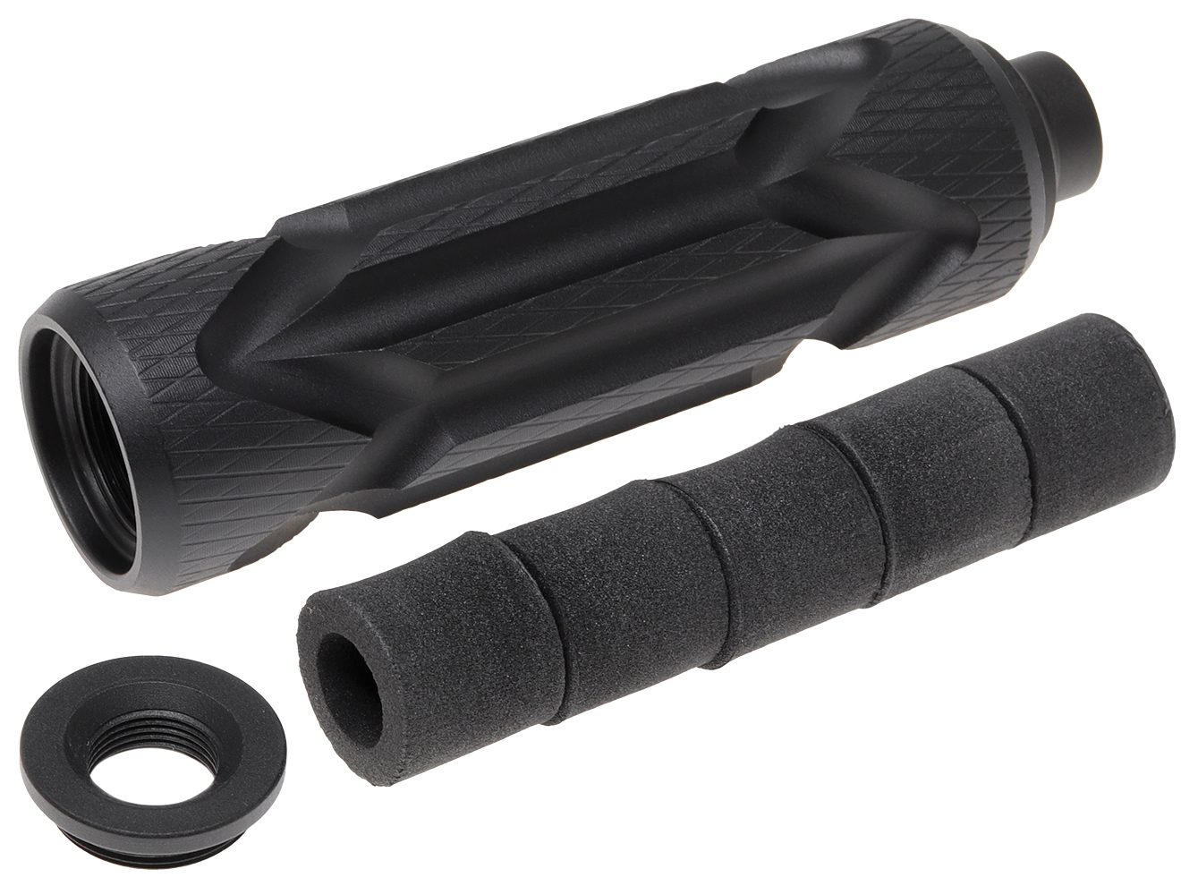 SLONG AIRSOFT 35mm*128mm アルミCNC サプレッサー for 14mmCCW [タイプ：A / B / C / D / E]