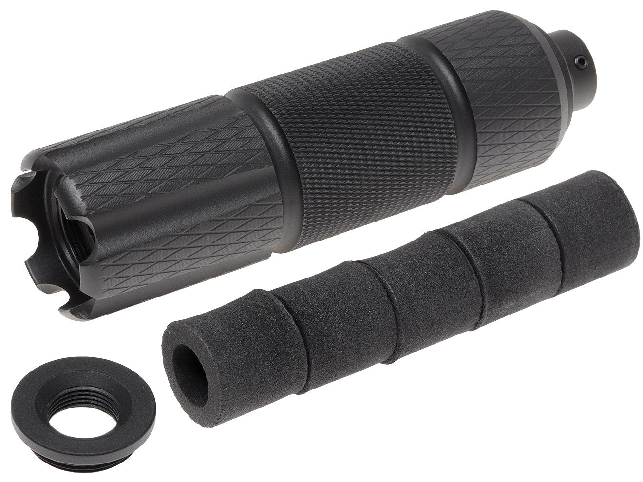 SLONG AIRSOFT 35mm*128mm アルミCNC サプレッサー for 14mmCCW [タイプ：A / B / C / D / E]