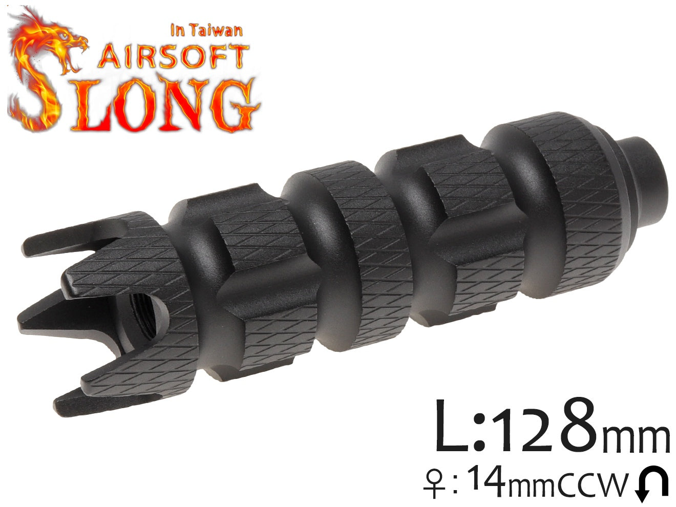 SLONG AIRSOFT 35mm*128mm アルミCNC サプレッサー for 14mmCCW [タイプ：A / B / C / D / E]