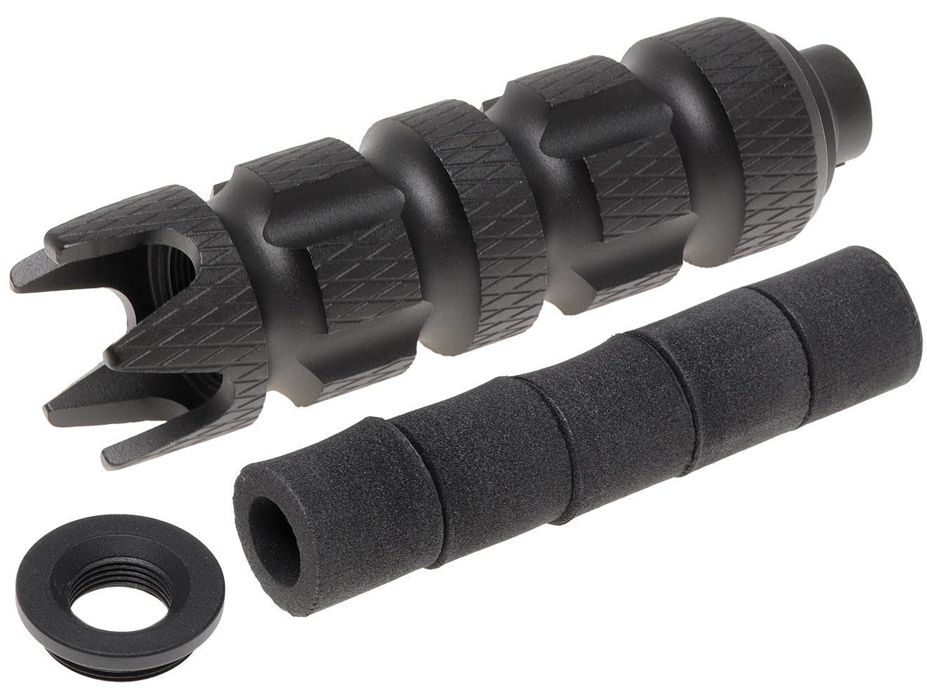 SLONG AIRSOFT 35mm*128mm アルミCNC サプレッサー for 14mmCCW [タイプ：A / B / C / D / E]