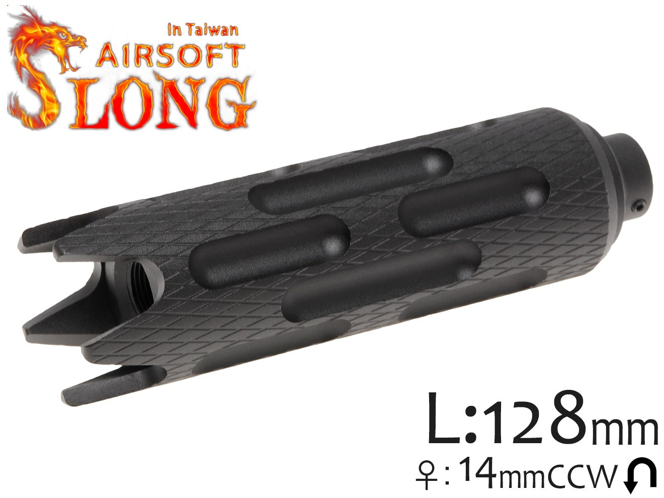 SLONG AIRSOFT 35mm*128mm アルミCNC サプレッサー for 14mmCCW [タイプ：A / B / C / D / E]