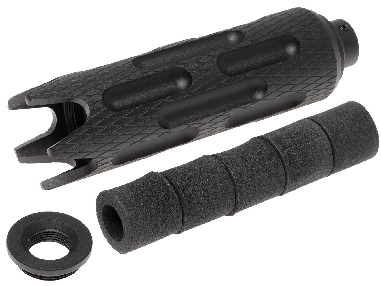 SLONG AIRSOFT 35mm*128mm アルミCNC サプレッサー for 14mmCCW [タイプ：A / B / C / D / E]