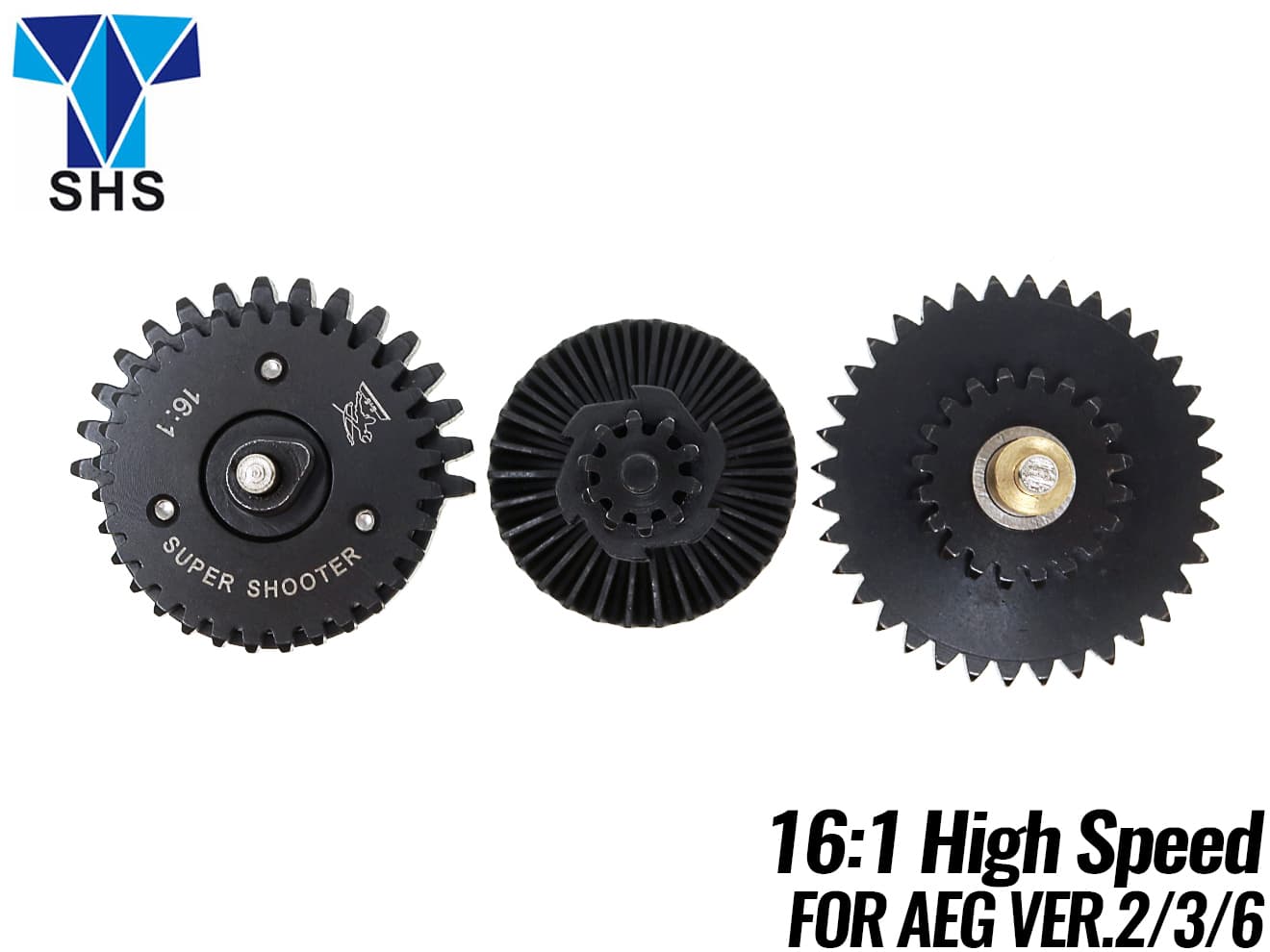 Super Shooter CNCギア 3点セット ベアリングVer [ギア比：13：1ハイスピード / 16：1ハイスピード / 18：1スタンダード]