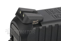 DETONATOR Trijicon フロント&リアスチールサイト マルイ GBB [タイプ・適合：SP-01・XDM / GL-11・GLOCK / GL-01・GLOCK / GL-201・GLOCK / HK-11・HK45 / HK-08・USP / SG-01・P226]