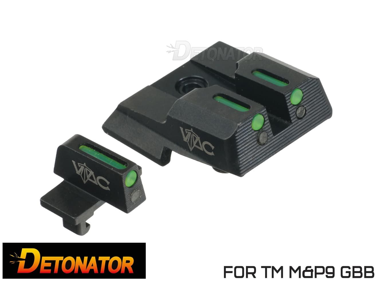 DETONATOR VTACタイプ フロント&リアスチールサイト [適合：MEU / GLOCK / M&P9]