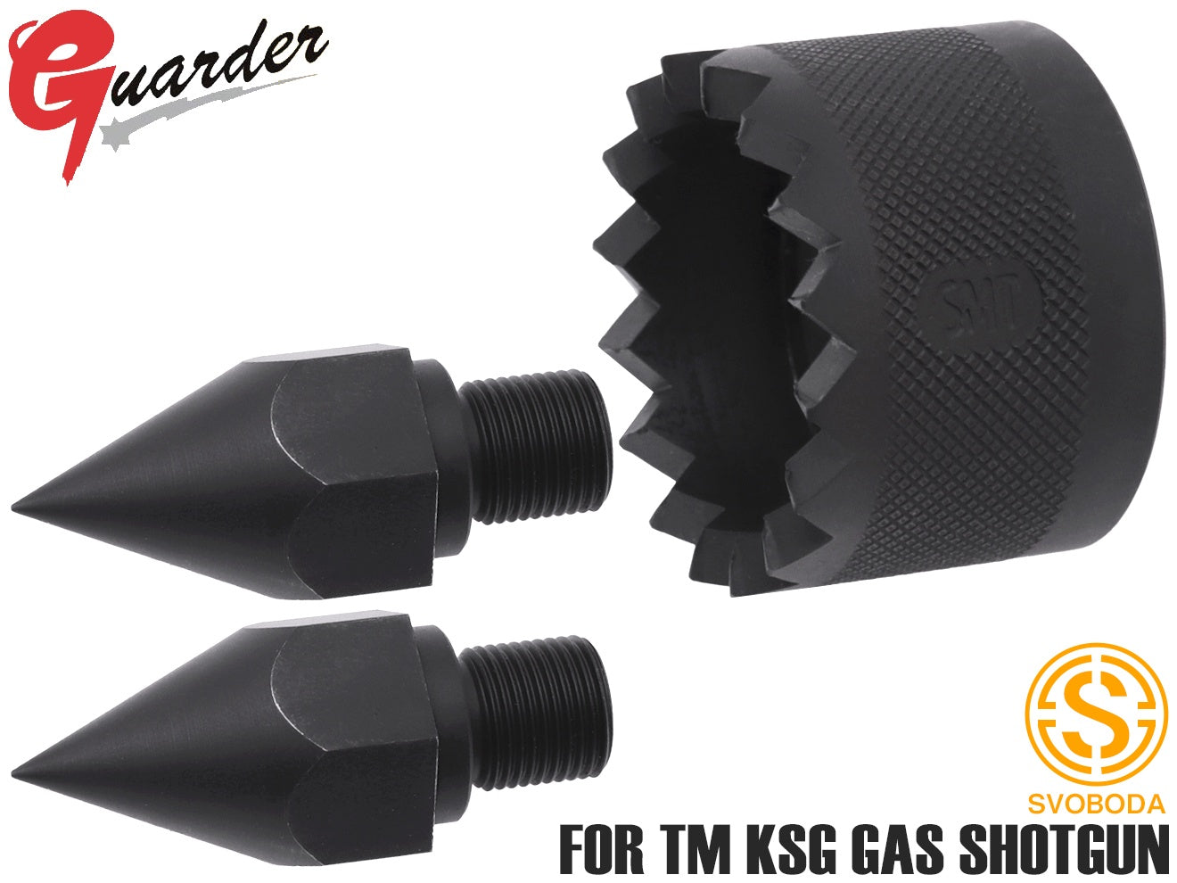 GUARDER スチール タクティカルバレルナット & スパイクピラミッド for マルイ KSG