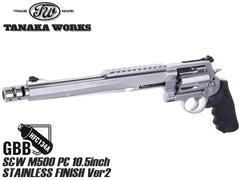 タナカワークス ガスガン S&W M500 ステンレスフィニッシュ ペガサスVer2 [サイズ：8-3/8インチ / 3+1インチ / PC 6.5インチ / PC 10.5インチ]