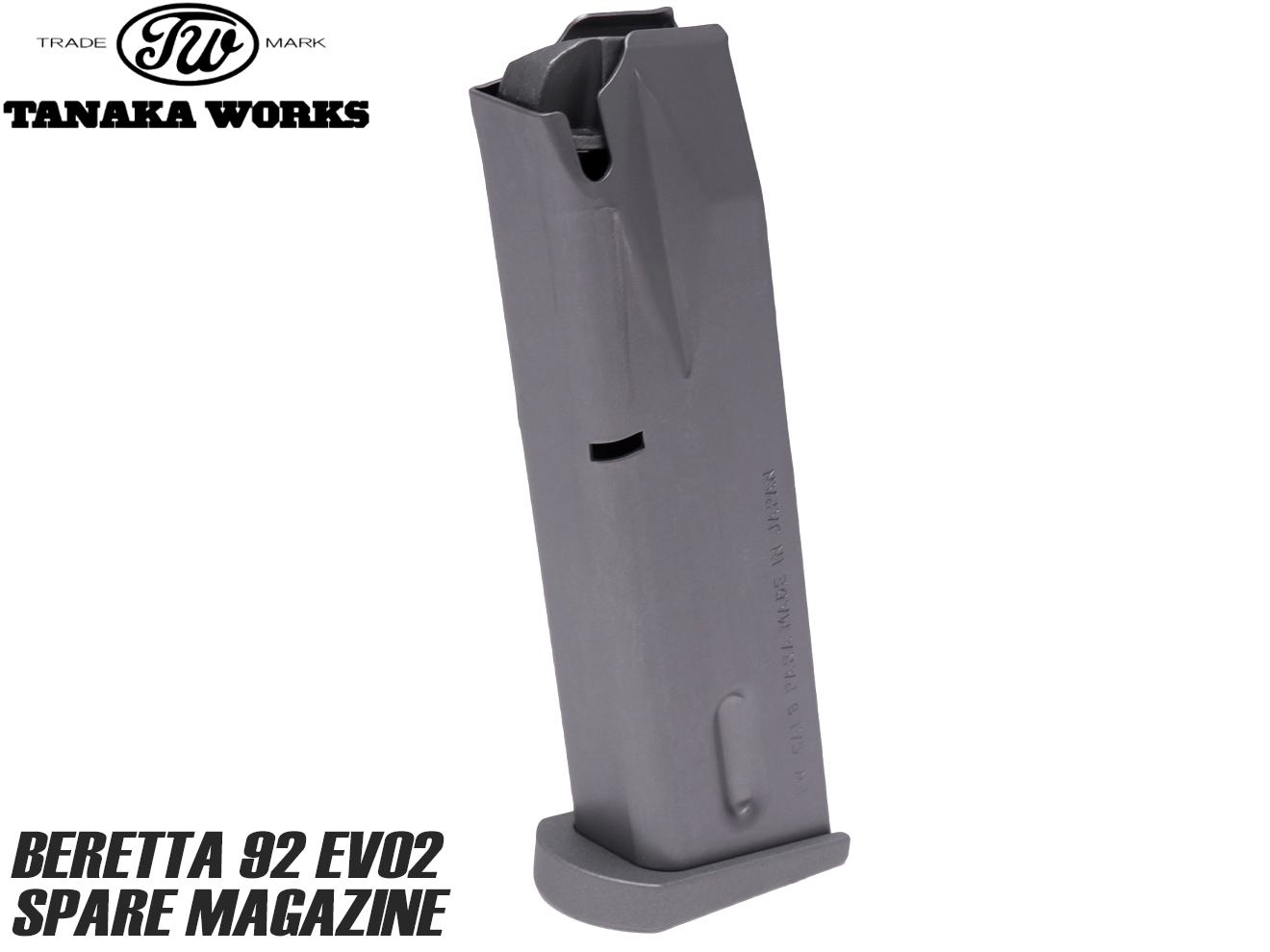 タナカワークス US M9/M92シリーズ共用 Evo2 モデルガン用 スペアマガジン [カラー：M9 ブラック / 92 シルバー]