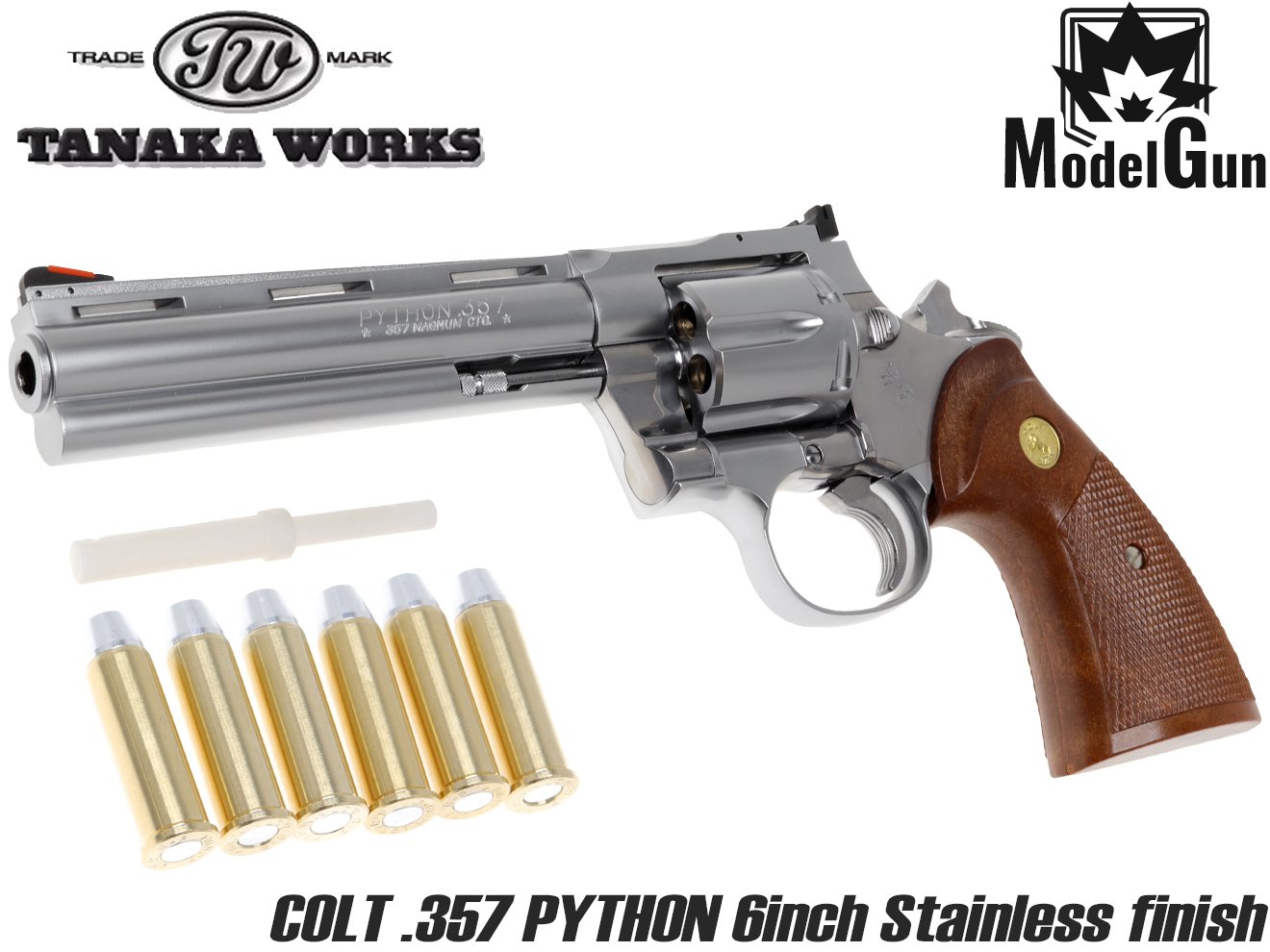 タナカワークス モデルガン COLT パイソン 357 2.5インチ R-model ステンレスフィニッシュ [サイズ：2.5インチ / 3インチ / 4インチ / 6インチ]