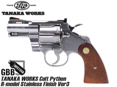 タナカワークス ガスガン COLT パイソン 357 R-model ステンレスフィニッシュ 本体 [サイズ：2.5インチ / 3インチ / 4インチ / 6インチ]