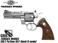 タナカワークス ガスガン COLT パイソン 357 R-model ステンレスフィニッシュ 本体 [サイズ：2.5インチ / 3インチ / 4インチ / 6インチ]
