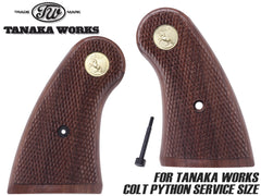 タナカワークス 木製グリップ +Weight パイソン サービスサイズ（ウォールナット チェッカー）