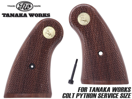 タナカワークス 木製グリップ +Weight パイソン サービスサイズ（ウォールナット チェッカー）