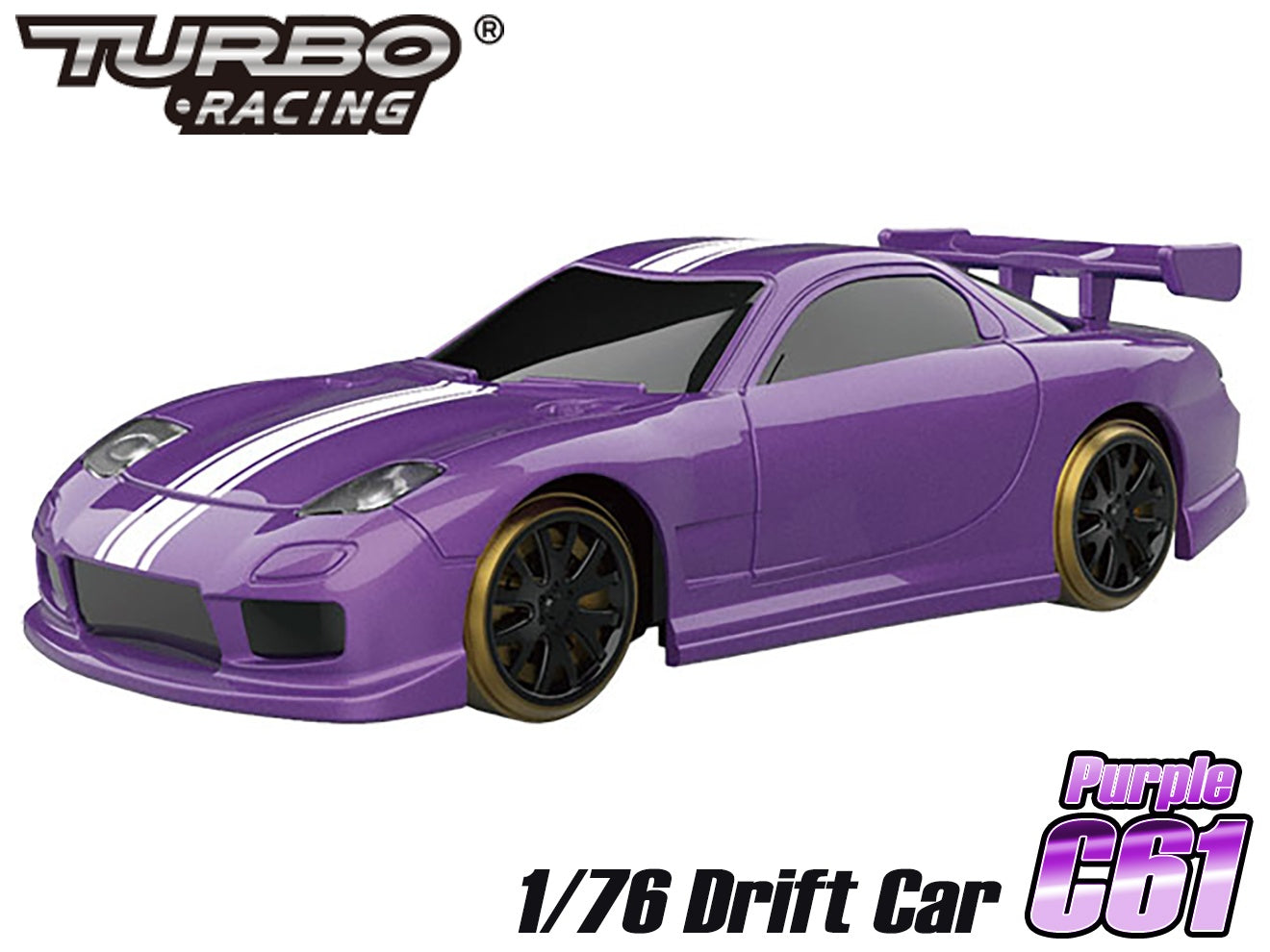 TURBO RACING 1/76スケール ドリフトカー [車種：C64ブルー / C65シルバーグレー / C61パープル]