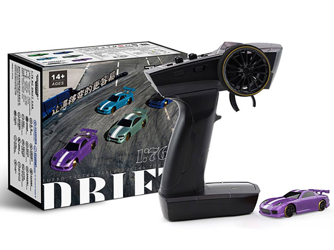 TURBO RACING 1/76スケール ドリフトカー [車種：C64ブルー / C65シルバーグレー / C61パープル]