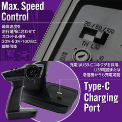 TURBO RACING 1/76スケール ドリフトカー [車種：C64ブルー / C65シルバーグレー / C61パープル]