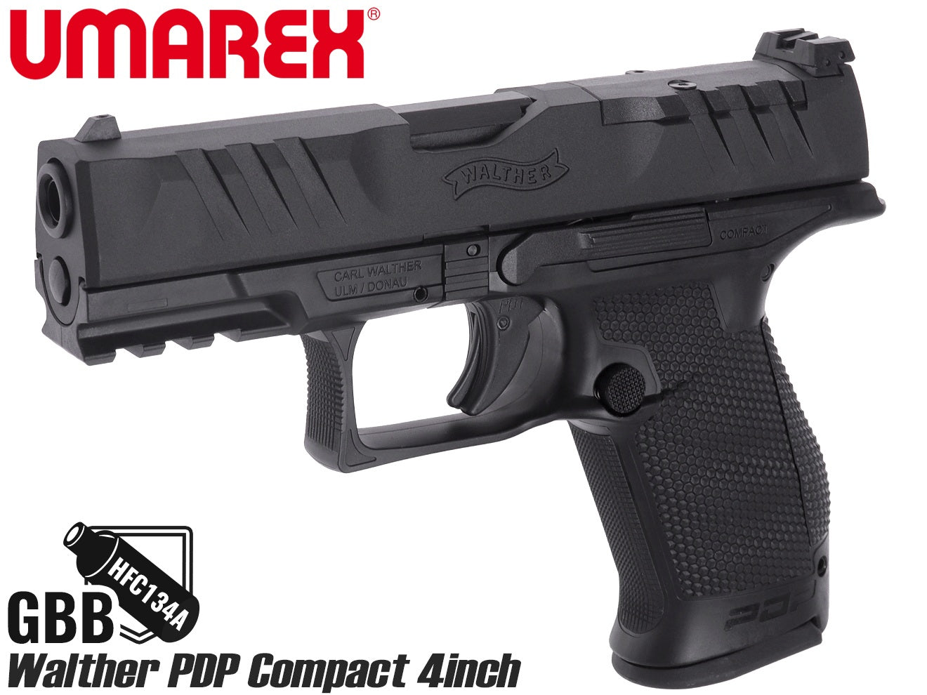 Umarex Walther PDP Compact 4in GBBハンドガン(BK)
