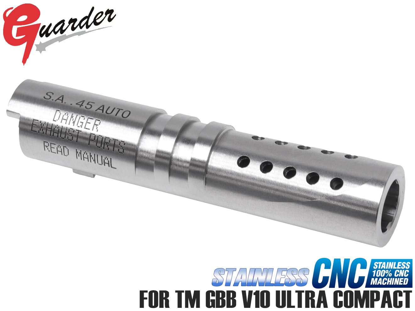 GUARDER ステンレスCNC アウターバレル for マルイ V10  [カラー：ブラック / シルバー]