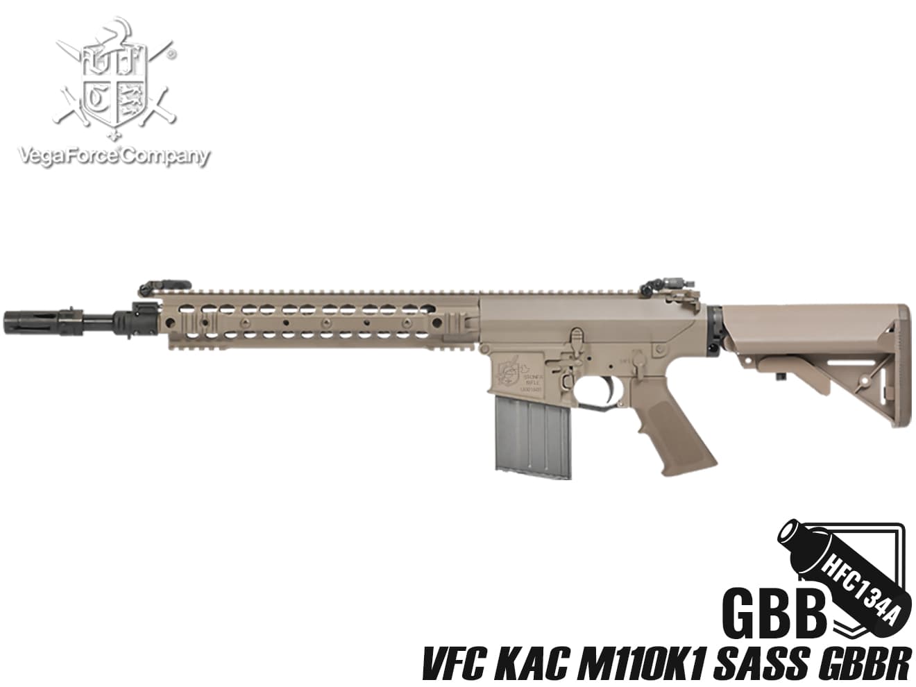 VFC MK11/M110/SR25 GBBRシリーズ共通 20Rds スペアマガジン Grey