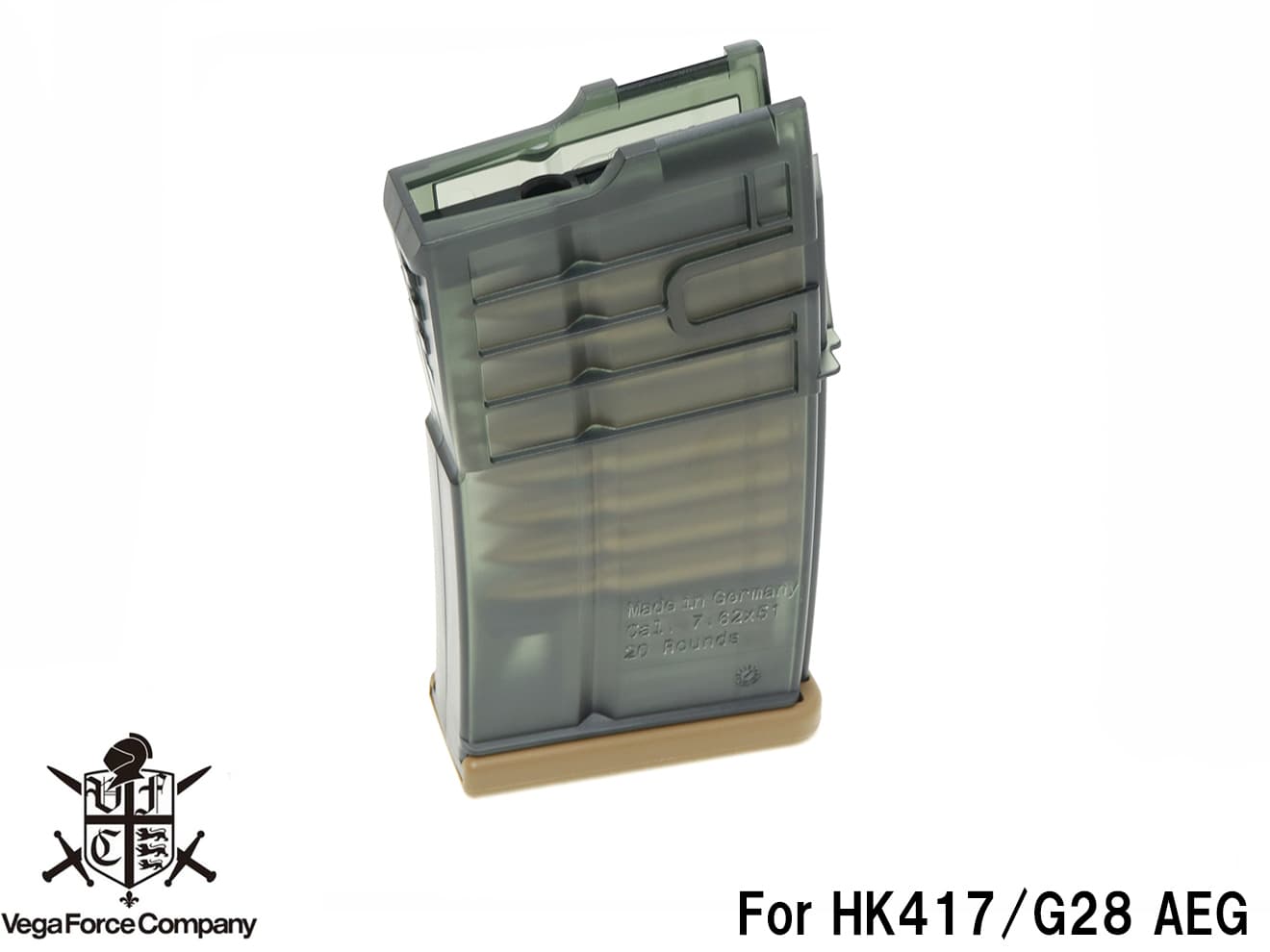 VFC HK417/G28 AEG用 Mid-Capマガジン 100連 [カラー：ブラック / TAN]