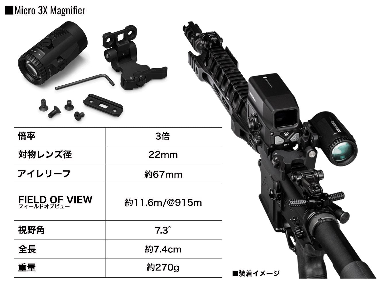 VORTEX  Micro 3X マグニファイア for 20mmレール