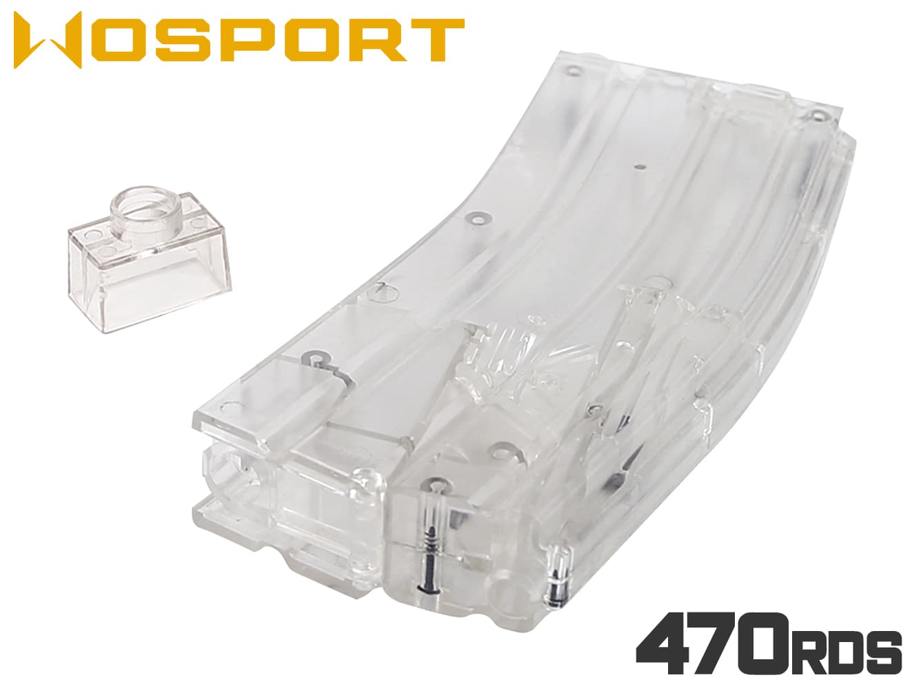WoSporT 5.56マガジン型 BBローダー 470Rds [カラー：ブラック / ブルー / クリア / グリーン / ピンク / イエロー]