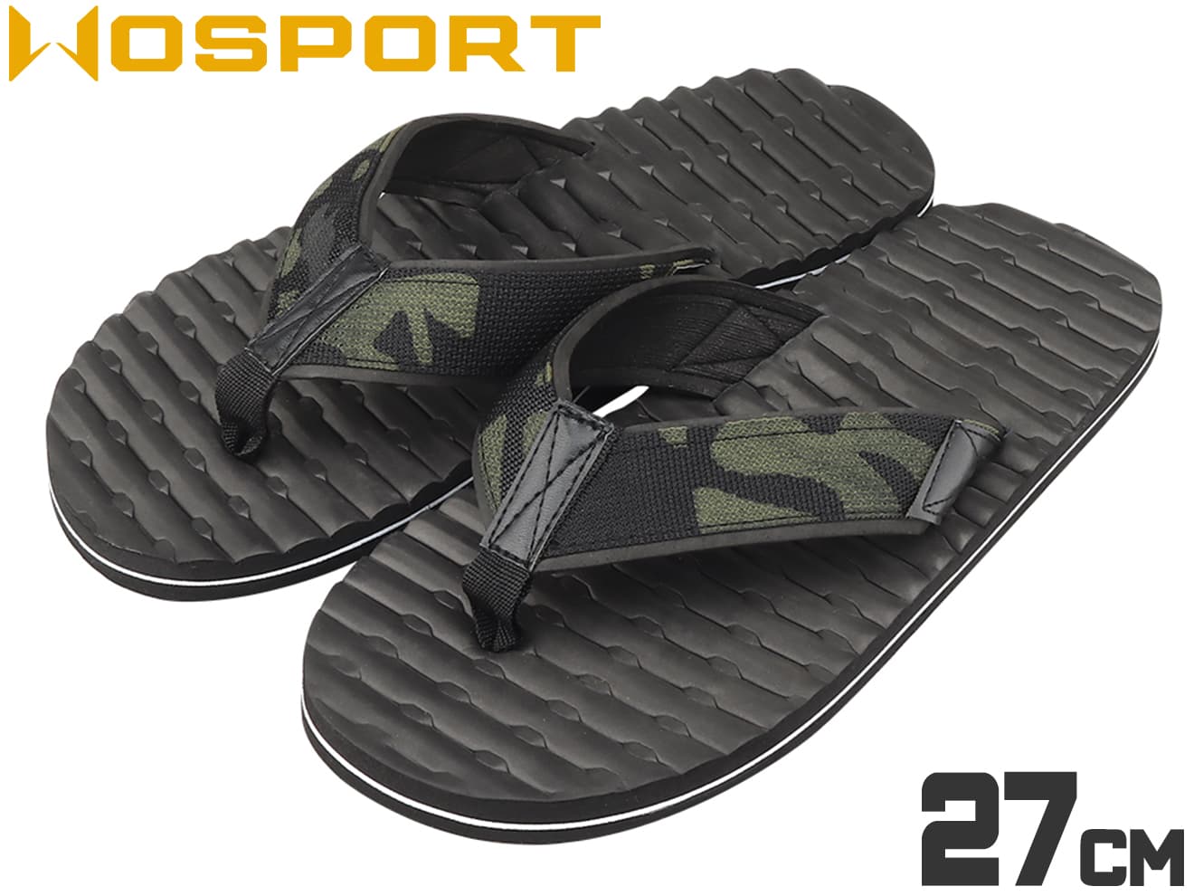 WoSporT タクティカルスタイル ビーチサンダル ブラック [サイズ：24.5cm / 25cm / 25.5cm / 26cm / 26.5cm / 27cm / 27.5cm]