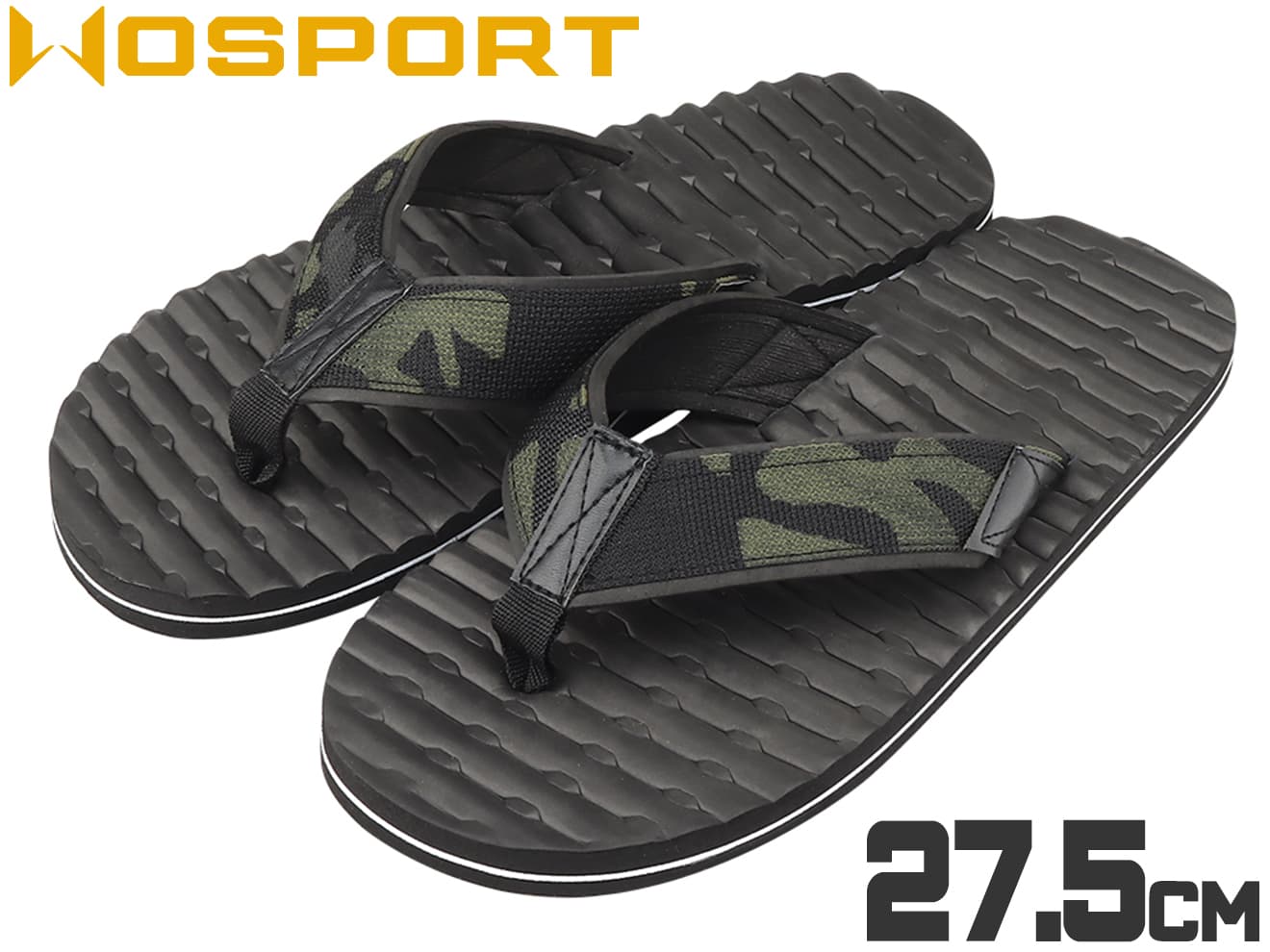 WoSporT タクティカルスタイル ビーチサンダル ブラック [サイズ：24.5cm / 25cm / 25.5cm / 26cm / 26.5cm / 27cm / 27.5cm]