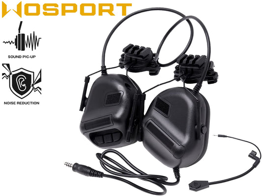 WoSporT Gen5 タクティカル ヘッドセット w /  サウンドピックアップ&ノイズリダクション for ヘルメット(ARC) [カラー：BK / TAN]