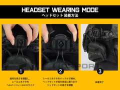 WoSporT Gen5 タクティカル ヘッドセット w /  サウンドピックアップ&ノイズリダクション for ヘルメット(ARC) [カラー：BK / TAN]