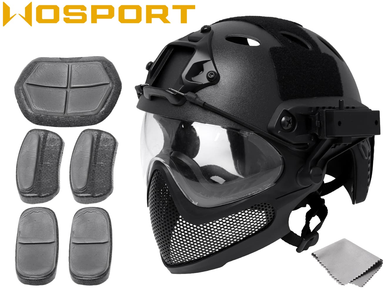 WoSporT FAST CARBONタイプ ヘルメット&パイロットマスク スチール