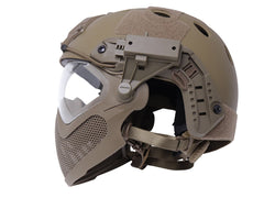 WoSporT FAST CARBONタイプ ヘルメット&パイロットマスク スチールメッシュVer M-SIZE [カラー：BK / TAN]