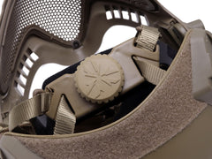 WoSporT FAST CARBONタイプ ヘルメット&パイロットマスク スチールメッシュVer M-SIZE [カラー：BK / TAN]